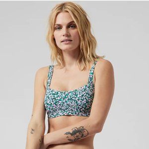 Athleta Square Neck Bra Cup Bikini Top in Camo Flora Gables